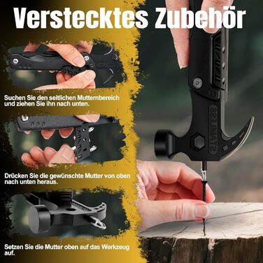 Мультитул 16 в 1 для чоловіків: подарунок на День батька, на ювілей, для кемпінгу (чорний)