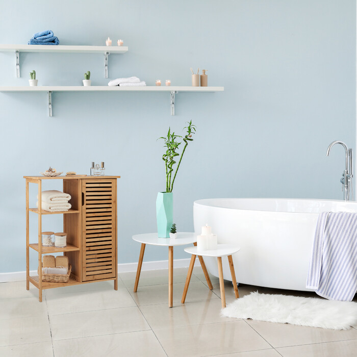Relaxdays Bamboo Storage Cabinet
