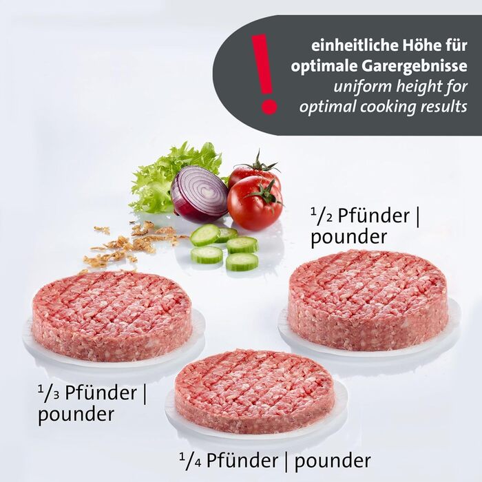 Westmark Hamburgermaker VARIO PLUS – прес для бургерів з регулюванням розміру, ABS, Ø 11 см