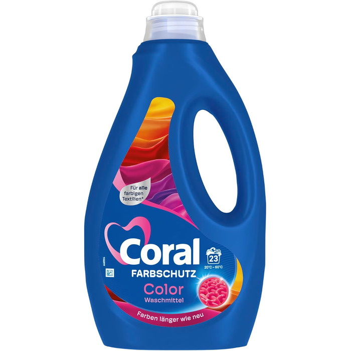 Рідкий пральний засіб Coral Color Farbschutz для кольорових речей, 1.15 л, набір 6 шт