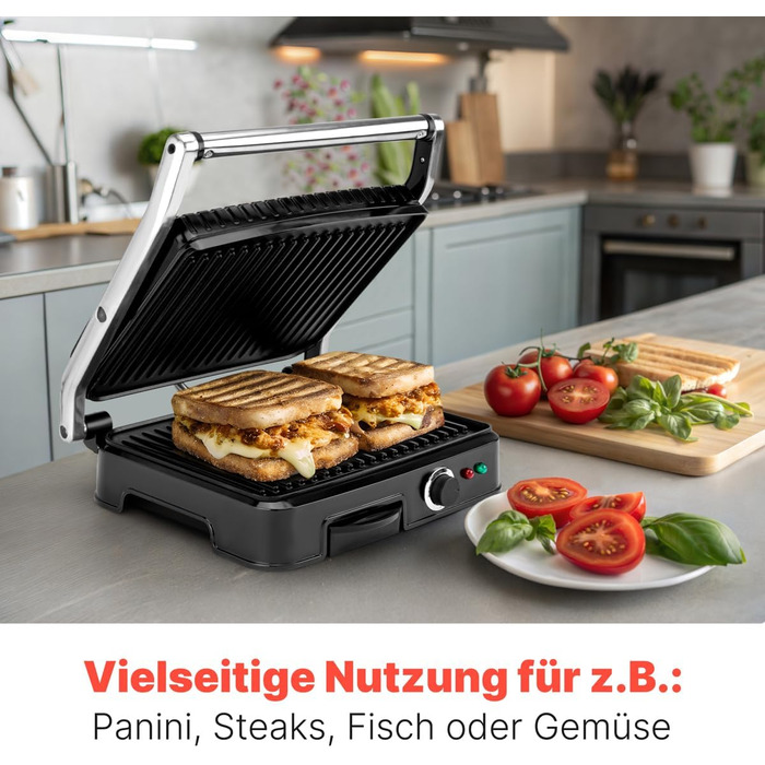 Clatronic 2000W Contact Grill | Non-Stick Grill Plates | Panini Grill Toaster | KG 3487