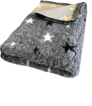 Килимок для собак Elropet Premium 30mm, антиковзаючий, для маленьких та великих собак, Vet Bed, розмір S (80x50 см), сірий зірки