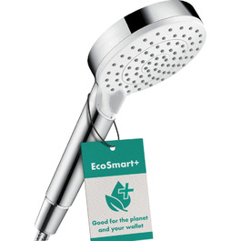 Душова лійка Hansgrohe Crometta EcoSmart, 6 л/хв, ручна, 2 режими, діаметр 100 мм, з антинакипним покриттям, білий/хром