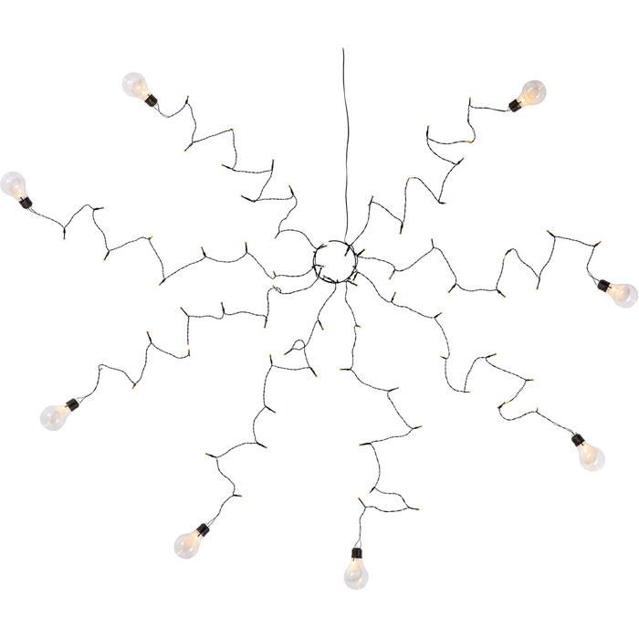 Lights4fun LED Party String Lights for Parasol, Balcony, Warm White, Timer, Battery Operated, String Lights, LED Bulbs, Parasol with LED Lighting, Gazebo Shade Lighting