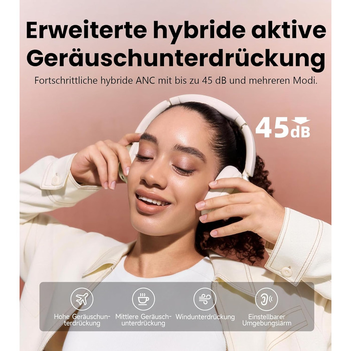 Навушники бездротові Edifier ES850NB Over-Ear з шумозаглушенням, Hi-Res Audio, Bluetooth 5.4, рожеві