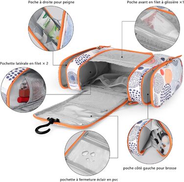 Чоловічий та жіночий дорожній туалетний аксесуар FOREGOER з можливістю підвішування, з візерунком
