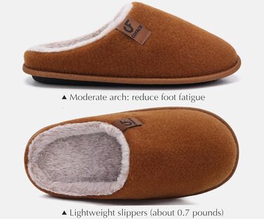 Тапочки чоловічі COFACE з фетру, теплі, зручні, з м'якою підкладкою, з антиковзкою гумовою підошвою, для дому та вулиці, розмір 40-49 (Хакі, 45 EU)