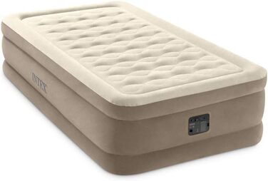 Надувний матрац Intex Ultra Plush Bed Queen, 230V, бежевий, 203 x 152 x 46 см