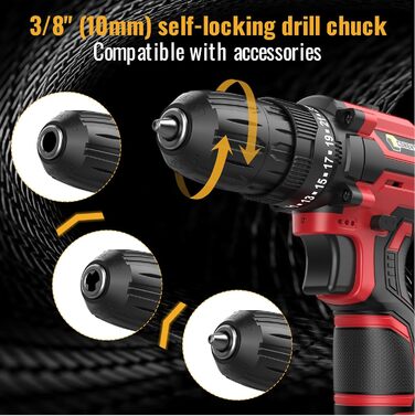 Акумуляторний шуруповерт CONETOOL 12V Set: 2 x 2000mAh, 35 Нм, 2 швидкості, 25+1 момент, 36 аксесуарів