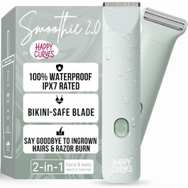 Електричний тример для бікіні HAPPY CURVES Smoothie 2.0 - водонепроникний жіночий тример для тіла з регульованими насадками