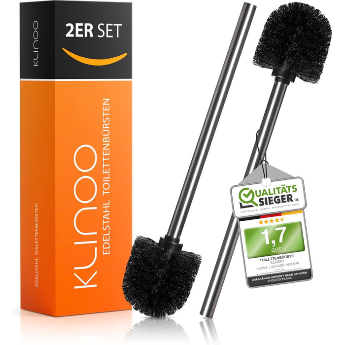 Набір для туалету KLINOO Premium: щітка та ручка з нержавіючої сталі (2 шт.)