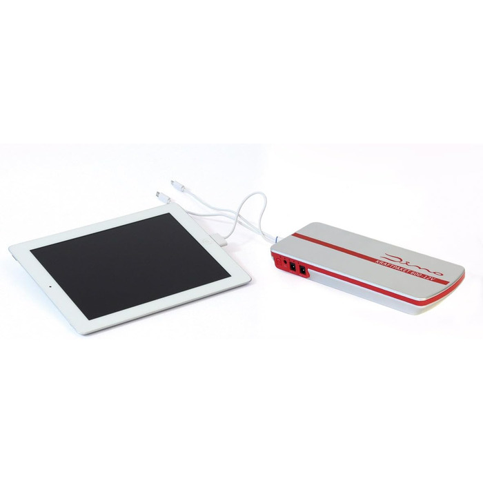 Портативний пусковий пристрій Dino KRAFTPAKET 12V-600A: для авто, мотоциклів та човнів. Підтримка різних типів акумуляторів (свинцево-кислотні, GEL, EFB, AGM). Ємність 66.6Wh, 18000mAh.