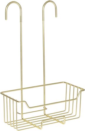 WENKO Thermostat Shower Caddy Model Milo, Shower Shelf for Hanging on the Faucet, Shelf Made of Stainless Steel (Rustproof), 25 x 36 x 14 cm, Gold