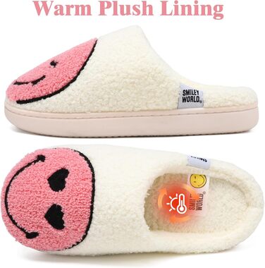 Жіночі домашні тапочки Smilley, чоловічі тапочки з плюшем, Memory Foam, теплі зимові тапочки для дому, рожеві, 36/37 EU