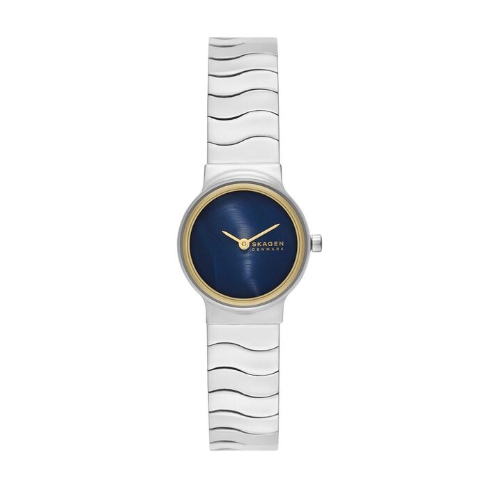 Жіночий наручний годинник Skagen Freja Lille: кварцовий механізм, сталевий ремінець, 26 мм, колір золото та глянцевий чорний