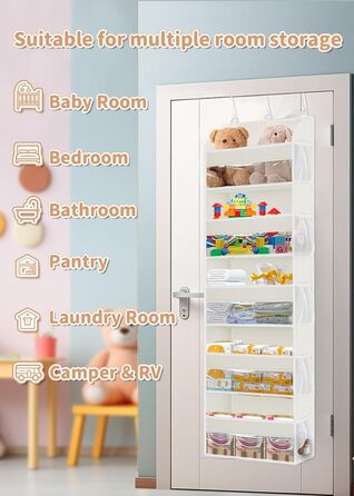 Органайзер на двері 5-поверховий складний бежевий (2 шт) для ванної, дитячої, кемпінгу