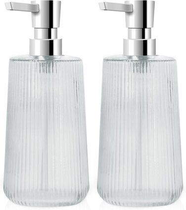 Набір дозаторів для мила з прозорого скла (2 шт.) 250 мл, для ванної кімнати та кухні
