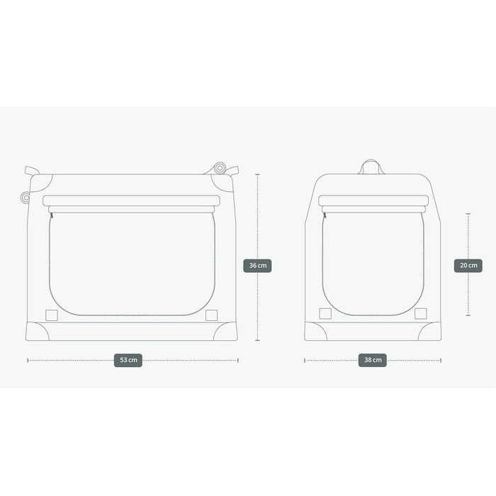 TrendPet TPX-Pro: Легка складана переноска для собак з алюмінієвим каркасом (сіра, 50x35x35 см)