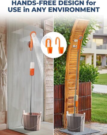 Портативна душова кабіна для кемпінгу Zooma з насосом, для відпочинку на природі, сад, вулиця, акумуляторна