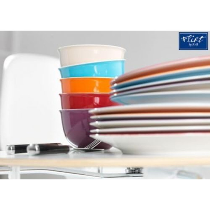Ritzenhoff & Breker Milk & Sugar Doppio, Red, Milk Jug/Pourer 170 ml, Sugar Bowl ø 9 cm, made of porcelain, dishwasher safe