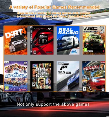 Ігрове кермо DuLingKer з педалями та перемиканням передач, 270° для PC/PS4/Switch/PS3/Xbox One/Xbox 360/Android TV, кермо для перегонів з вібрацією, зворотним зв'язком