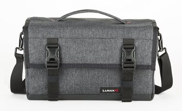 Сумка Panasonic DMW-PM10 на плече для фотоапарата та планшета (8л, водонепроникний низ, сіра/чорна)