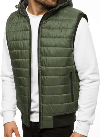 Чоловіча степкова жилетка OZONEEE з капюшоном, без рукавів, спортивна, для активного відпочинку, розмір M, зелена