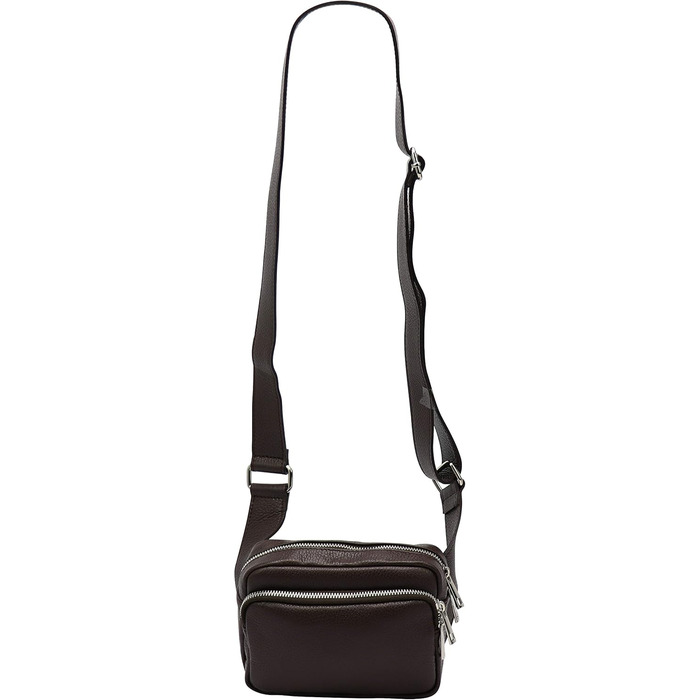 Чоловіча/жіноча поясна сумка на стегнах з натуральної шкіри Jisoo G412 (темно-коричнева)