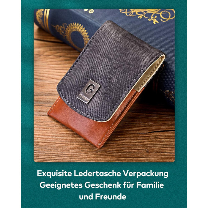 Набір для манікюру Mr. Green: 3 шт. кусачки для нігтів, пінцет, Solingen Edelstahl, шкіряний футляр