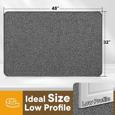 Привітальний килимок Mibao 80 x 120 см, вологопоглинаючий та протиковзний килим для входу, дверей та коридору, світло-сірий