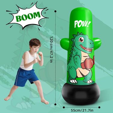 Надувний боксерський мішок JUOIFIP 120 см для дітей. Підходить для MMA, карате, таеквондо, збірка енергії