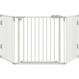 Захисний бар'єр для собак PawHut - переносний, регульований, 3 панелі, 202,5 x 76 см, білий