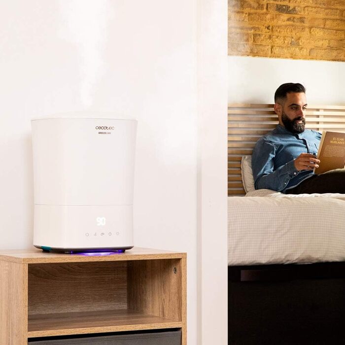 Зволожувач повітря Cecotec BreezeCare 4000 Connected: 6 л бак, 400 мл/год, Wi-Fi, сенсорне управління, плазма, 40 м², таймер 12 год, 30W (холодний) / 110W (гарячий)