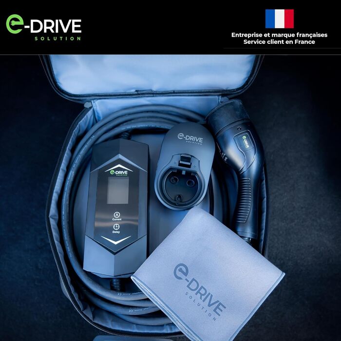Зарядний пристрій для електромобілів 16A (3.7кВт) E-Drive Solution, 6м, Type 2, LCD, з тримачем, сумісний з Green Up/Skudo