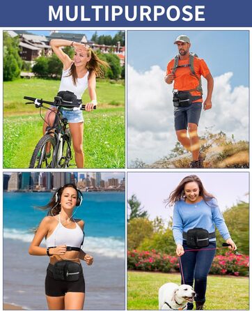 Чоловіча та жіноча поясна сумка-рюкзак на пояс, чорна. Водовідштовхуюча, для подорожей, спорту, бігу та активного відпочинку.