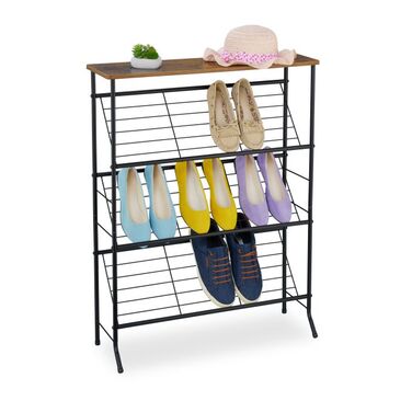 Relaxdays Industrial Shoe Rack for 9 Pairs of Shoes