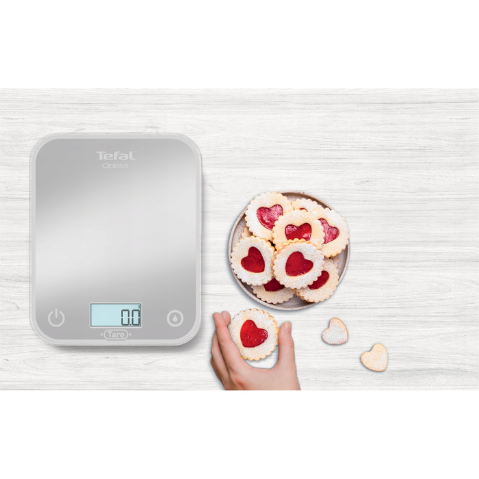 Кухонні ваги Tefal Optiss, сріблястий/сірий, 5 кг