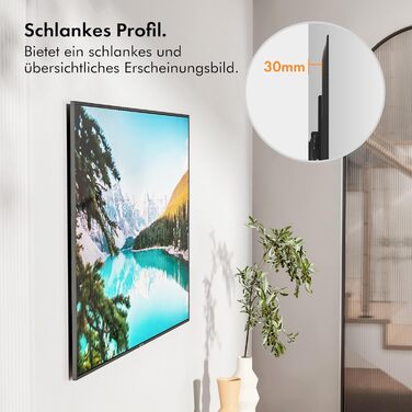 Кріплення для телевізора VonHaus для екранів 37-82 дюймів, рухливе кріплення з рівнем, плоске до стіни, нахилена функція, 75 кг, VESA до 600x400 мм