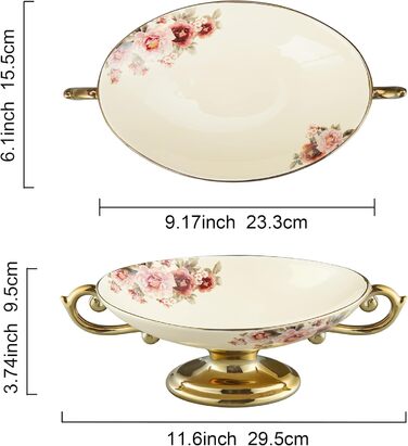 Етажерка Fanquare з 2 ярусами, золота, керамічна, для тортів, фруктів та капкейків