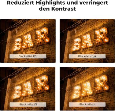 Фільтр K&F Concept 82mm Black Diffusion для створення ефекту кінематографічного розмиття (Mist) - для відео, блогів, портретної фотографії