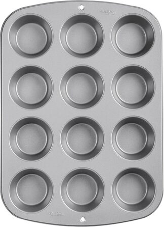Wilton Muffin Pan, Recipe Right, Non-Stick, Standard, 12 Cups, 2-Pack, Assorted