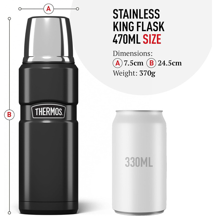 Kleine King Stainless Steel Thermos - 470ml - Hot & Cold
