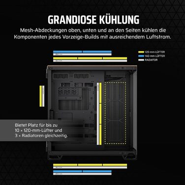 Корпус ПК CORSAIR 6500X Mid-Tower ATX з термопанелями, чорний/горіх, двокамерний дизайн