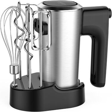 Міксер ручний CAMRY 900W з аксесуарами: 5 швидкостей, Turbo, 3 насадки (крюк, вінчик, вінчик)