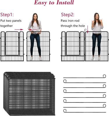 Металевий вольєр для собак на 28 панелей, 81.3 x 101.6 см – вольєр для собак, загін для цуценят, для внутрішнього та зовнішнього використання