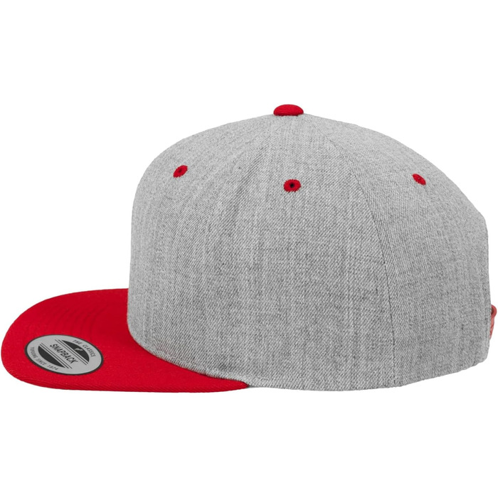 Кепка бейсболка Flexfit Unisex Classic Snapback двоколірна універсального розміру heather/Red