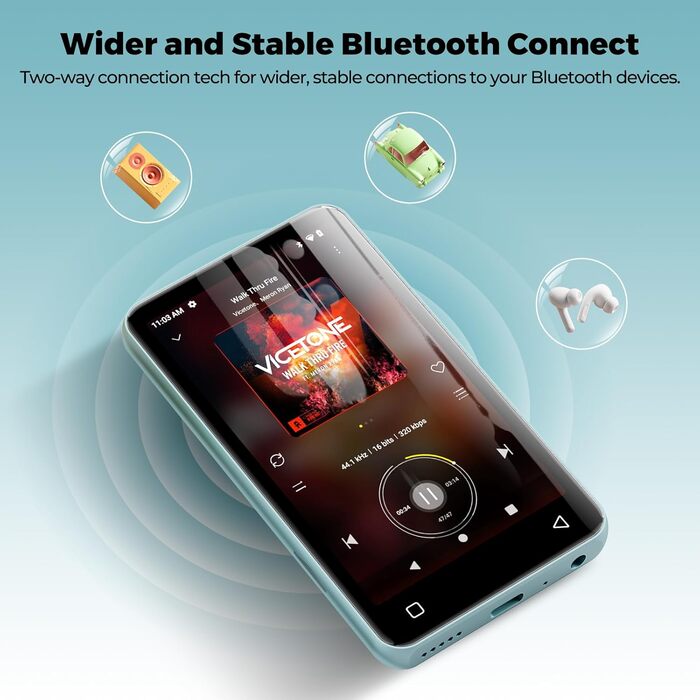 MP3 плеєр 160GB з Bluetooth та WiFi, Android плеєр для дітей з сенсорним екраном 4