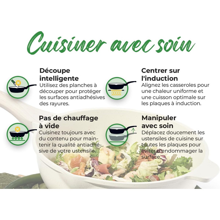 Набір кухонного посуду Just Perfecto 18 предметів з антипригарним покриттям, знімні ручки, для всіх типів плит (індукційні), без PFOA (Бежевий)