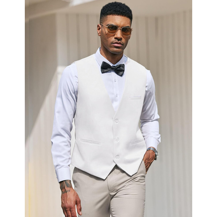 Чоловічий костюм COOFANDY Slim Fit: формальний та повсякденний, білий, розмір 4XL