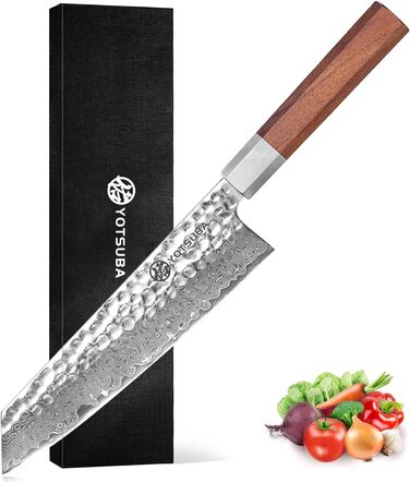Кухонний ніж YOTSUBA Hackmesser 18 см, кухонний тесак, професійний ніж для м'яса та овочів, з ергономічною ручкою Pakkawood